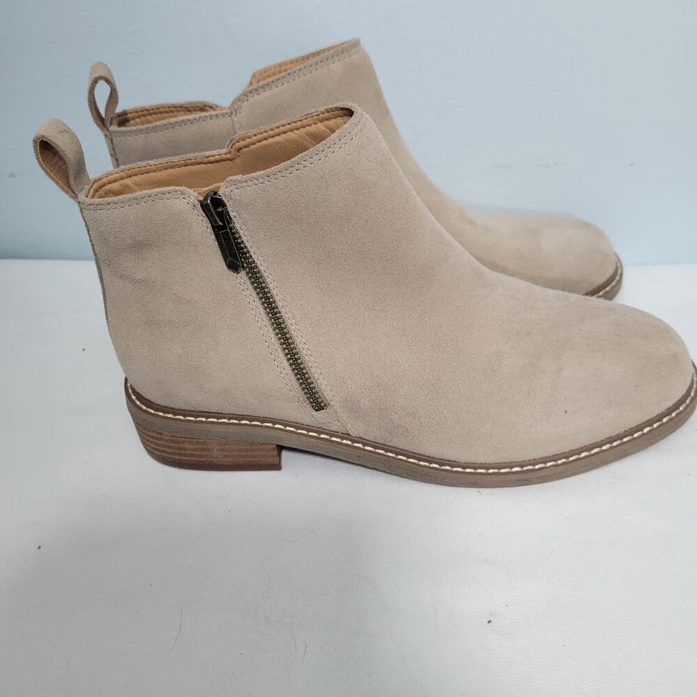 Crown Vintage Women's Beige Ankle Boots Side Zip Size 9.5W 12725-2822 - Picture 5 of 9